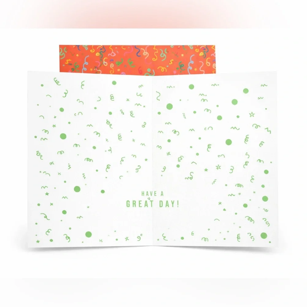 YAY Shaker Confetti Greeting Card 3D Celebration Card w Envelope Party Fun